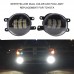 2pcs Fog Light Lamp White/Yellow Dual Color LED Bumper Driving Fog lamp Replacement For Toyota