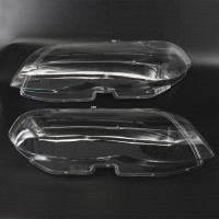 Headlight Glass Headlight Lens Plastic Cover Replacement For BMW X5 E53 Right+Left 2004-2006