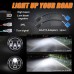 1pcs 12V/24V Motorcycl Headlight 7'' V-shape LED Headlight with Turn Signal Lights DRL Hi/Lo Beam Replacement for Jeep Wrangler JK JKU CJ LJ TJ Hummer H1 H2