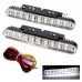 2pcs 30LEDs Car Daytime Running Light DRL Daylight Lamp with Turn Signal Indicators Lights