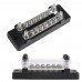 Dual Rows 6 Positions Terminal 130A/150A BusBar Block & Cover for Car Boat Marine Power Distribution Terminal Block 12 Screws + 4 Studs