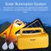 Multifunctional Portable Solar Radio with USB Memory Card MP3 Music Playing Function Outdoor Camping Emergency Illumination System for Night Fishing Car Maintenance