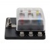 6 Way Blade Fuse Box with LED Indicator Fuse Block for Car Boat Marine Caravan 12V 24V