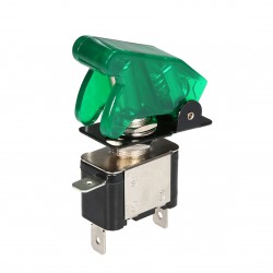 Car Toggle Switch 12V 20A LED Light Toggle Engine Ignition Switch On Off Button Green Cover