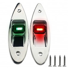 2Pcs 12V Marine Boat LED Side Bow Lights Red and Green LED Indicators Navigation Lights Yacht Lights Sailing Lights