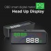 Car P9 HUD Head Up Display OBD Smart Digital Meter 2 Display Way Over Speed Warning Alarm Water Temperature Voltage Compatible with OBDII EOBD System Model Cars