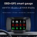 Car HUD Head-Up Display, OBDII Smart Digital Meter, OBD+GPS Dual System, Car Diagnostic Tool Fault Code Elimination, Vehicle Speed Engine RPM Water Temperature Fuel Consumption Voltage Display