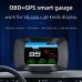 Car HUD Head-Up Display, OBDII Smart Digital Meter, OBD+GPS Dual System, Car Diagnostic Tool Fault Code Elimination, Vehicle Speed Engine RPM Water Temperature Fuel Consumption Voltage Display